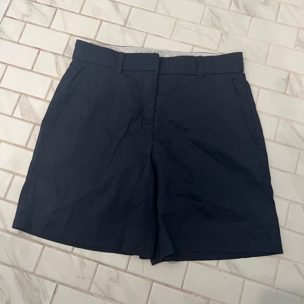 Theory City 2 linen navy shorts - Picture 2 of 6